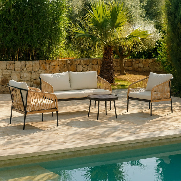 Andrea Bizzotto Felipe salotto da esterno con cuscini naturale 0663800