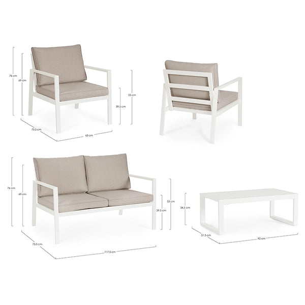 Andrea Bizzotto Hilde salotto con cuscini beige bianco 0664002