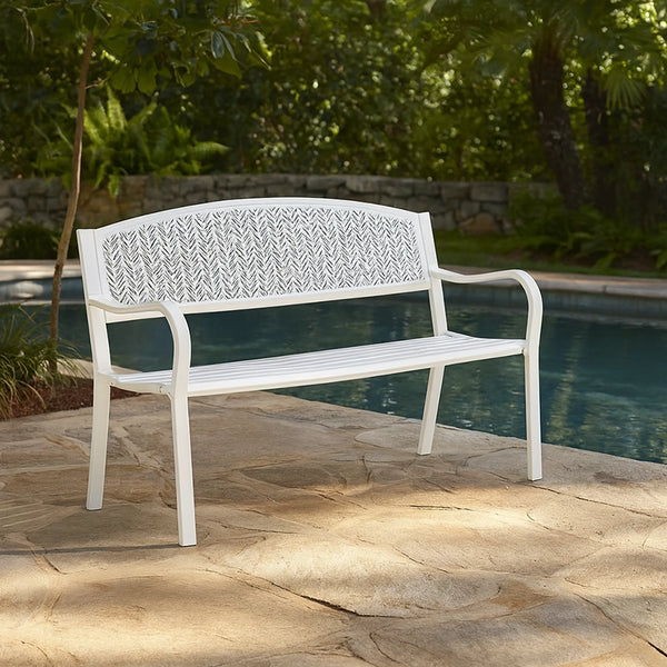 Andrea Bizzotto Lizette Panca giardino in acciaio bianco opaco 0802974