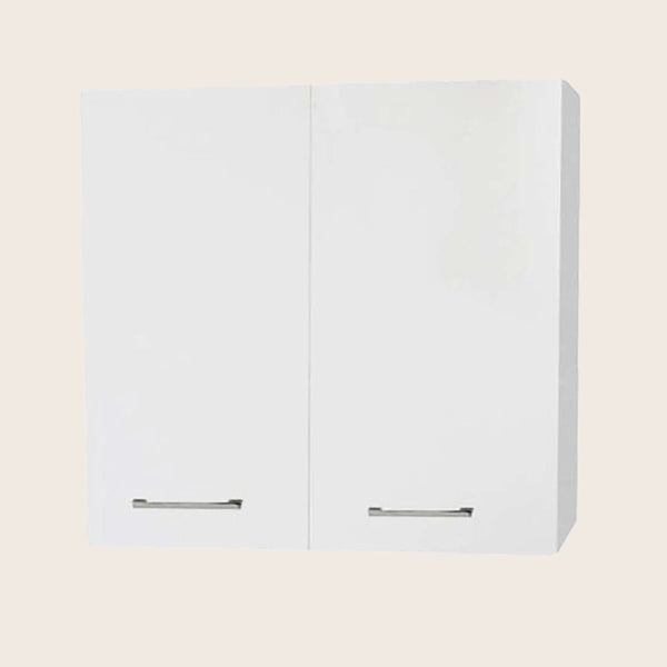 Armadietto bagno 68x22 bianco lucido con maniglie cromo