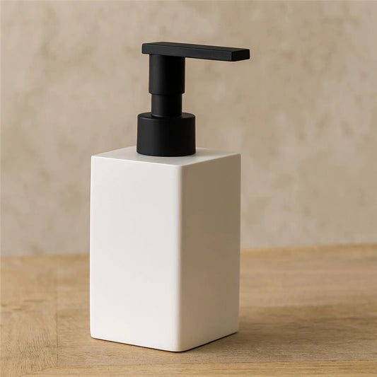 Bertocci Fly Dispenser Sapone Liquido In Resina Bianca Con Pompetta Nera