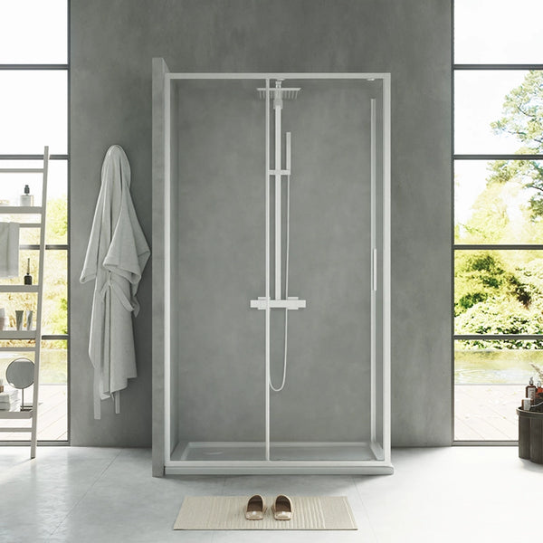 Box doccia 100x70 Rio un anta scorrevole vetro 6 mm trasparente H 195 cromo