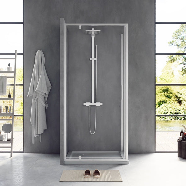 Box doccia 90x70 Rio a pivot vetro 6 mm trasparente H 195 cromo