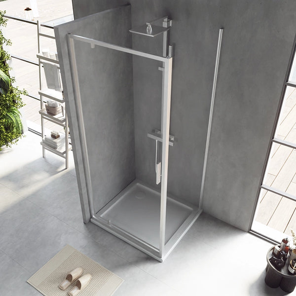 Box doccia 90x70 Rio a pivot vetro 6 mm trasparente H 195 cromo