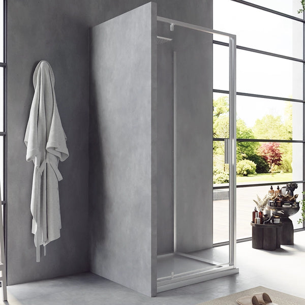 Box doccia 90x70 Rio a pivot vetro 6 mm trasparente H 195 cromo