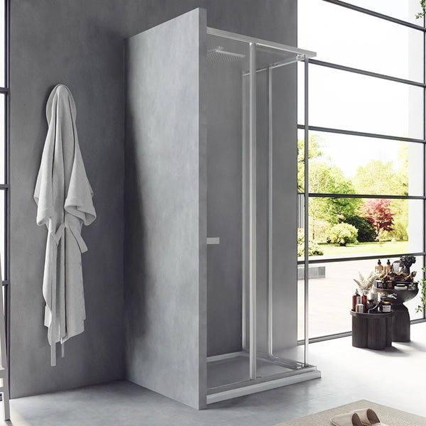 Box doccia 70x70 Rio doppio scorrevole vetro 6 mm trasparente H 195 cromo