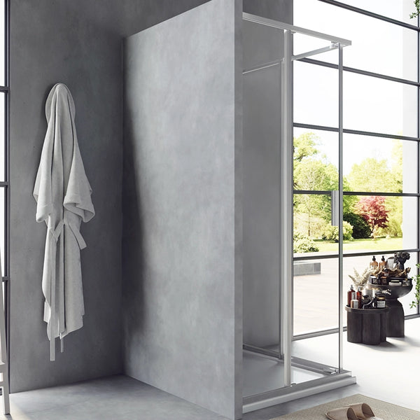 Box doccia 80x100 Rio doppio scorrevole vetro 6 mm trasparente H 195 cromo