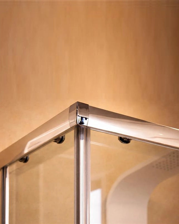 Box doccia 80x160 Nuvola un anta scorrevole reversibile 6 Cromato installato in bagno moderno con ante in vetro temperato...
