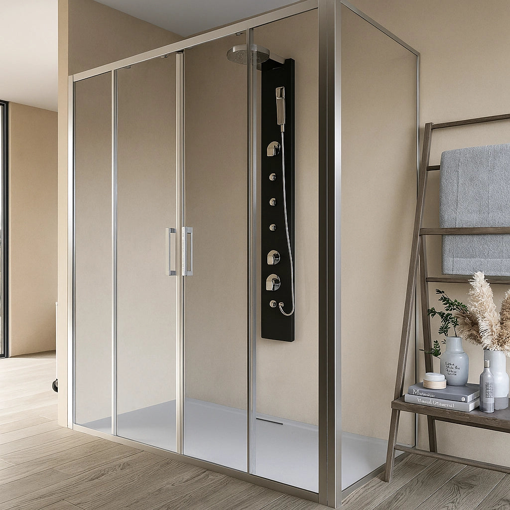 Box doccia 70x140 Marsiglia due scorrevoli reversibile H 195 cromo