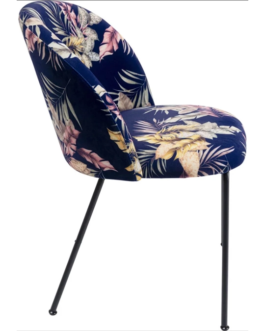 Cecil Flower sedia design fantasia con gambe in acciaio nero
