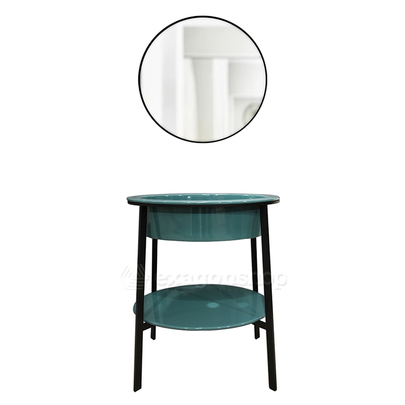 Ceramica Cielo I Catini Lavabo 70x50 a Pavimento smeraldo con Specchio