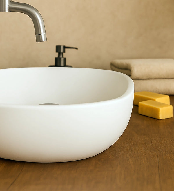Ciotola 59x41 lavabo in ceramica bianco opaco