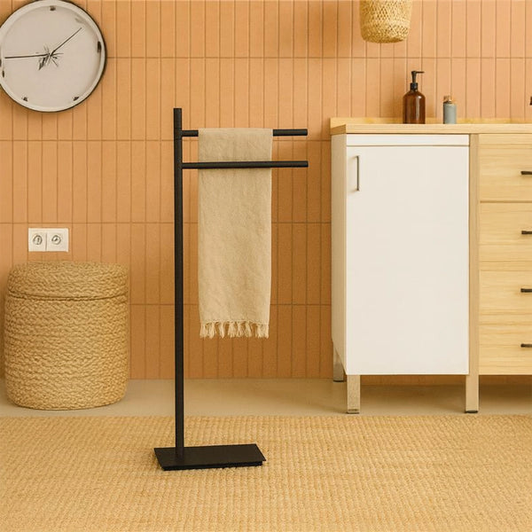 Colombo Design Square piantana portasciugamani Nero Opaco B99010