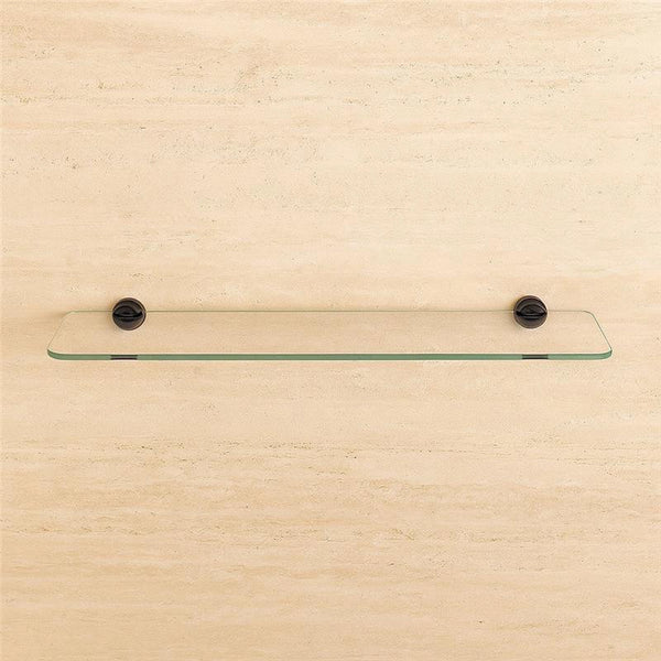 Colombo PLUS Mensola bagno 60 cm in vetro con supporti Nero Opaco