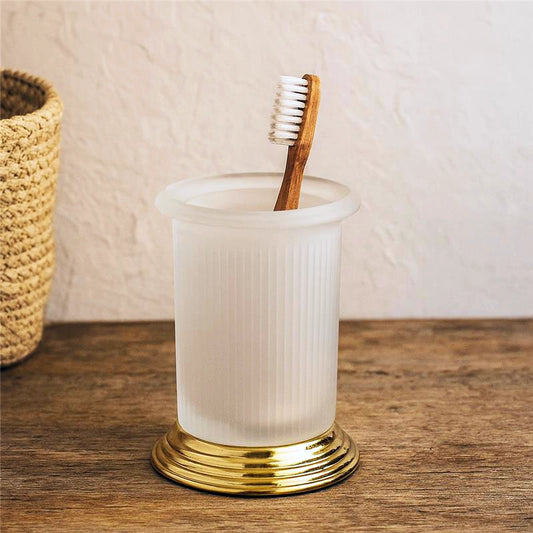 Colombo design Hermitage B33410 portaspazzolini in Vetro Acidato Naturale hps oro