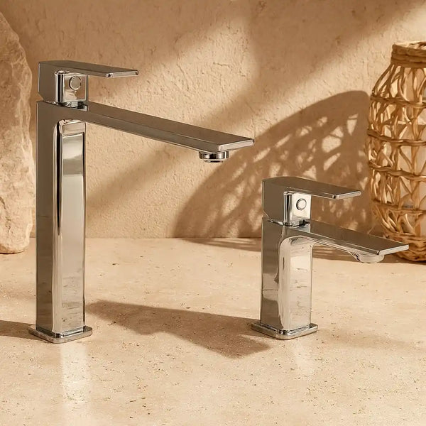 Coppia rubinetti lavabo alto per ciotola e bidet cromo Ten
