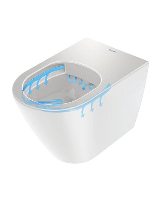 Duravit D-NEO Coppia sanitari a pavimento filo muro senza brida bianco opaco