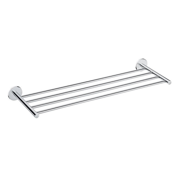 Cosmic Duo Round Rack portasciugamani 61 cm Cromo in lucido montato a parete, vista del design e della finitura...