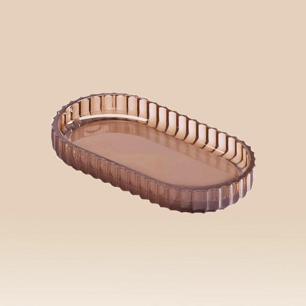 Cosmic Lido vassoio 19x10 in cristallo ambar rose