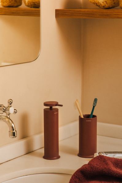 Dispenser da appoggio porta sapone liquido terracotta Geyser industrias cosmic