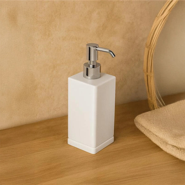 Dispenser portasapone liquido in Ceramica bianco Opaco