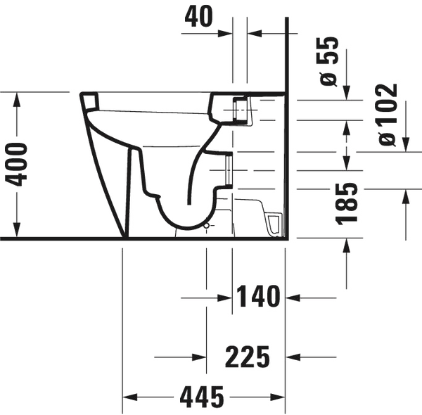 Duravit Happy D2 Coppia sanitari filo muro sedile rallentato bianco