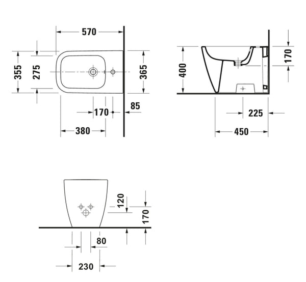 Duravit Happy D2 Coppia sanitari filo muro sedile rallentato bianco