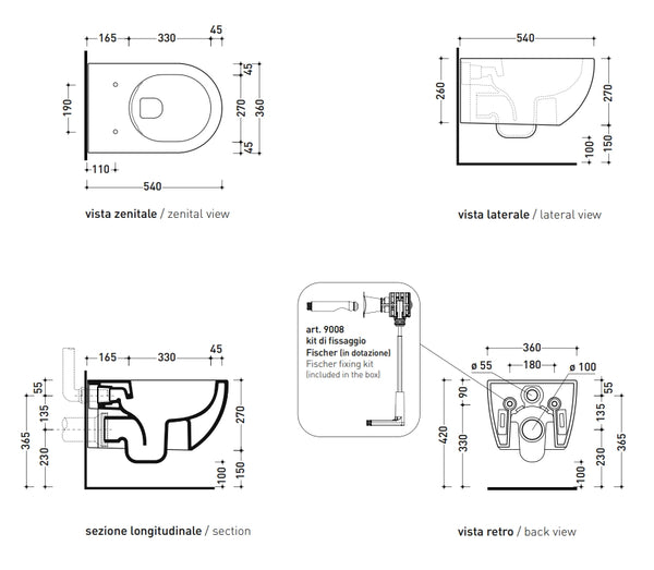 Flaminia APP Coppia sanitari sospesi Goclean sedile rallentato latte