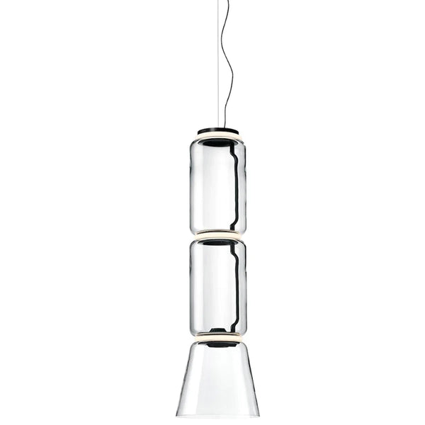Flos Noctambule Suspension 2 Low Cylinder Cone lampada a sospensione nero