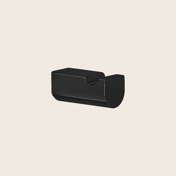 Gessi Rilievo Gancio appendino A Parete Nero Opaco montato a parete, vista del design e della finitura