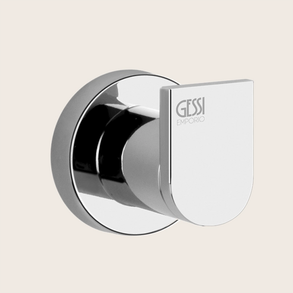 Gessi emporio Gancio appendino a parete cromo Cromo Lucido montato a parete, vista del design e della finitura