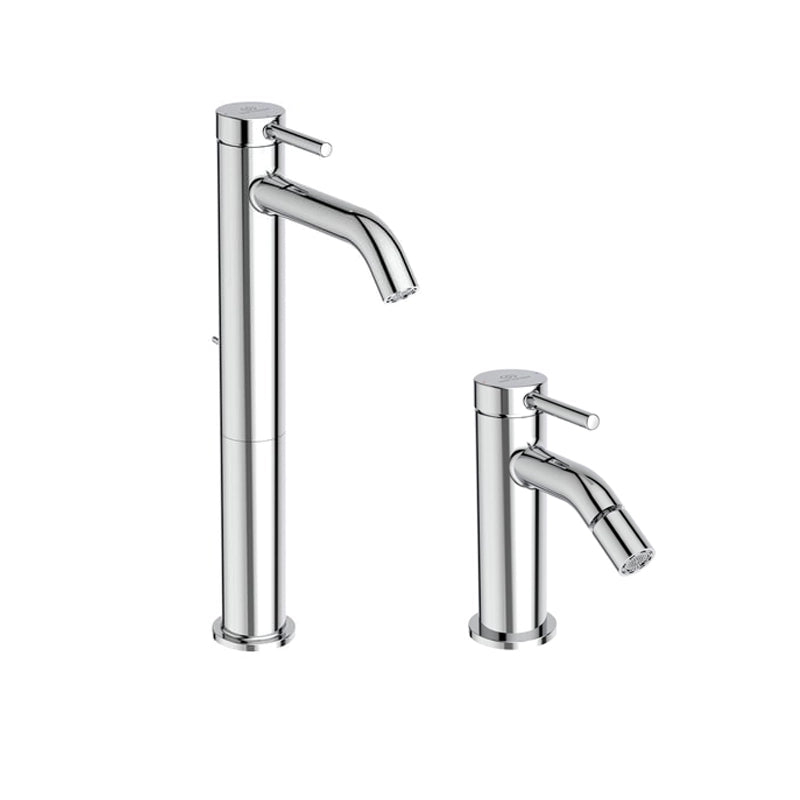 Ideal Standard Ceraline Nuovo Miscelatori lavabo alto con asta e Bidet scarico Click Clack Cromo BD763AA + BD849AA