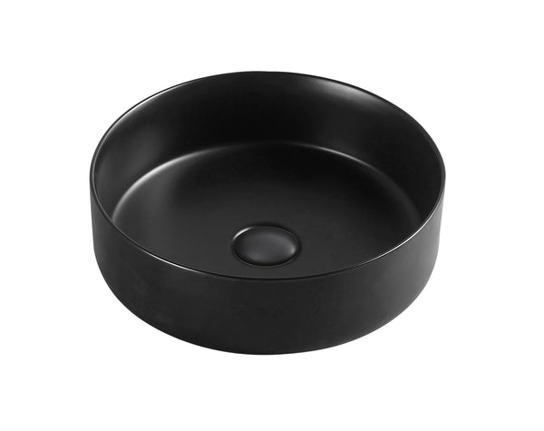 Lavabo 35,5 cm Roma tondo da appoggio nero opaco