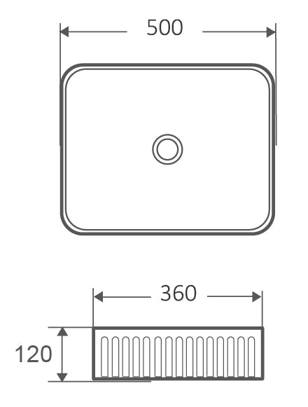 Lavabo 50x36 Roma cannettato da appoggio bianco lucido