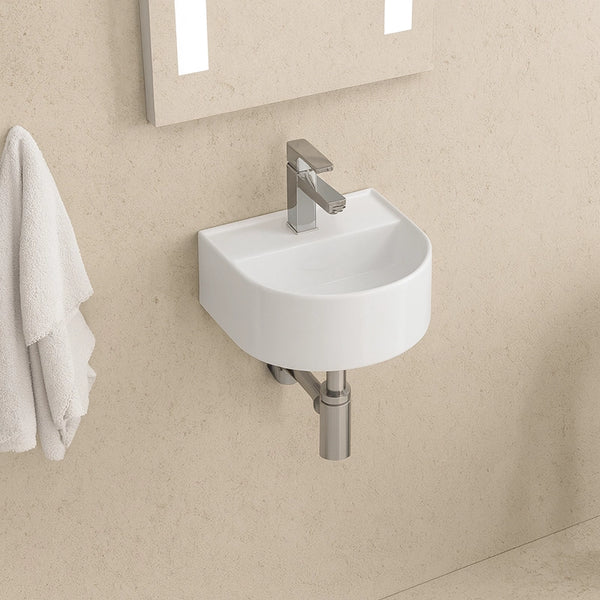 Lavabo lavamani 32x29 Sospeso In Porcellana Bianca New Line Bow