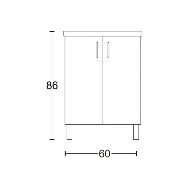 Lavatoio 60x50 bianco due ante e gocciolatoio