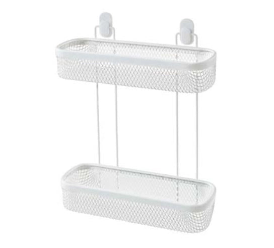 Mensola doccia 2 ripiani bianco Taki