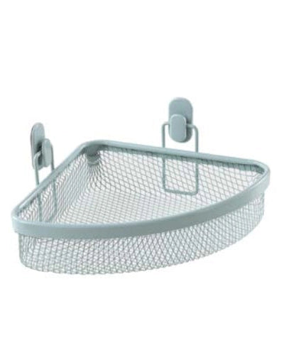 Mensola doccia angolare verde acqua Taki in bagno completo, vista d'insieme dell'ambiente - Exagonshop