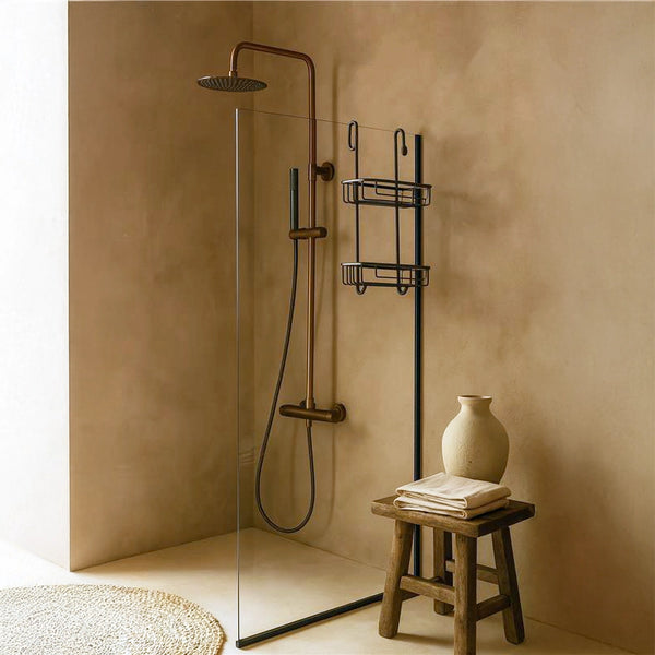 Mensola portasapone cavalletto per vetro doccia grigio metallico