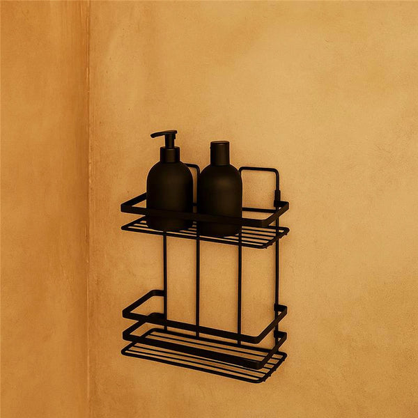 Mensola vasca doccia 2 ripiani in acciaio nero Cover Black