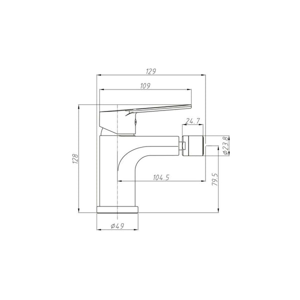 Miscelatore bidet con piletta click clack cromo Eden, componenti inclusi smontati: corpo incasso, placca e rosone...