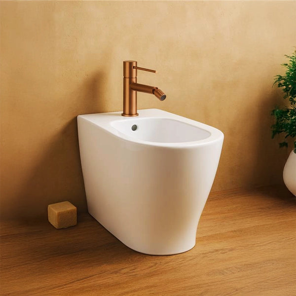 Miscelatore bidet senza scarico in ottone oro rosa spazzolato Memo