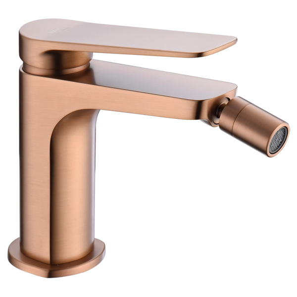 Miscelatore bidet senza scarico in ottone oro rosa spazzolato Momo