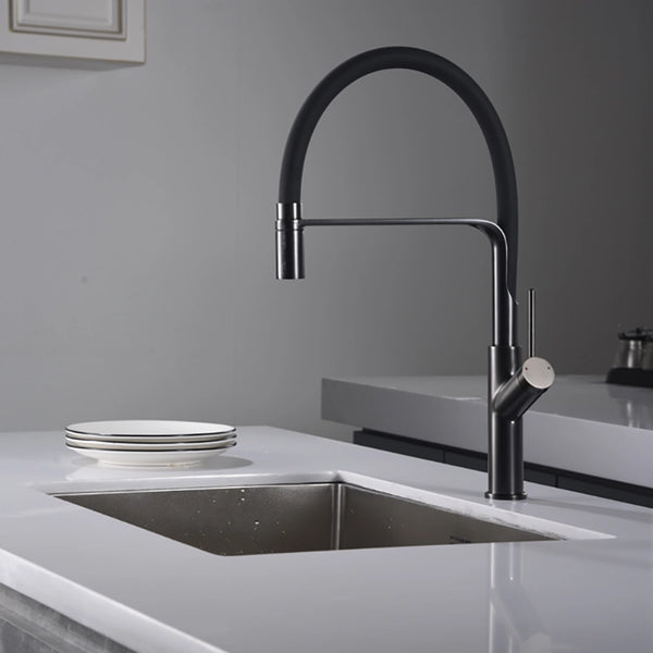 Miscelatore cucina flessibile Imola nero canna di fucile
