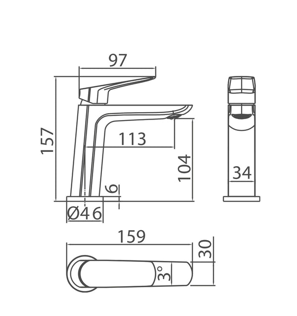 Miscelatore lavabo Totem in ottone nero opaco