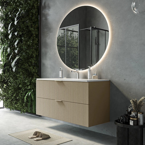 Mobile bagno cannettato 82x47 tortora opaco lavabo in ceramica Teramo