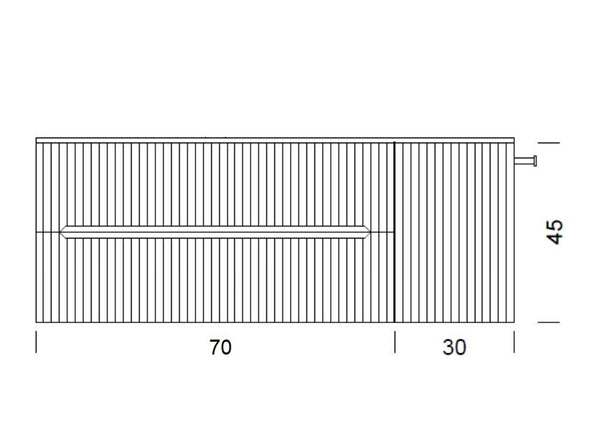 Mobile bagno 100x46 Urbino cannettato tortora opaco con anta e lavabo