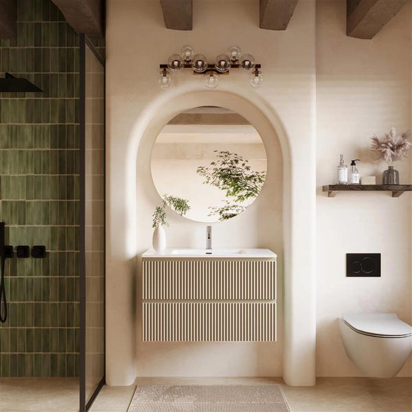 Mobile bagno 100x46 verde sabbia opaco cannettato lavabo ceramica Teramo