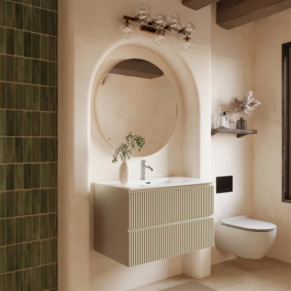 Mobile bagno 100x46 verde sabbia opaco cannettato lavabo ceramica Teramo