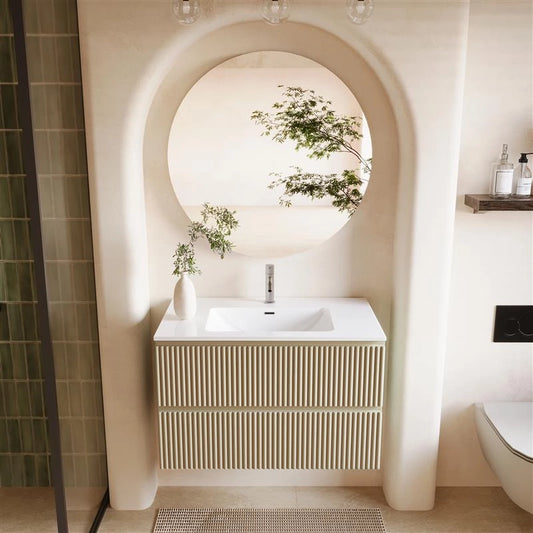 Mobile bagno 100x46 verde sabbia opaco cannettato lavabo ceramica Teramo